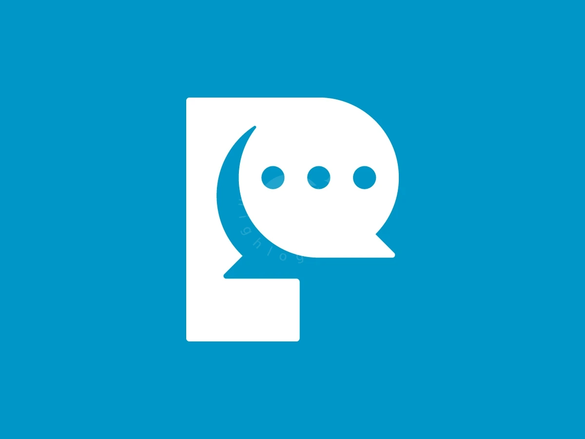 Letter P Chat Logo With A Modern Look - preview 1