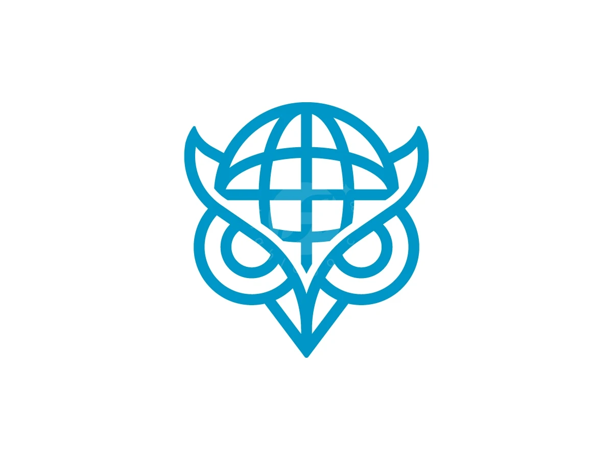 Owl Globe Logo With A Modern Look - Animal Logo design by Muhamad Adek for sale on Highlogo