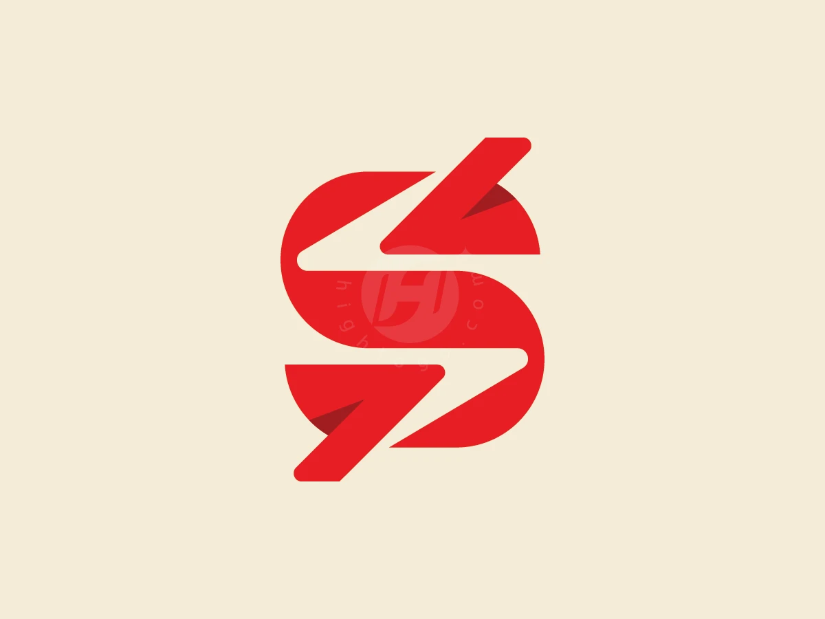Letter S Negative Space Electricity Logo - Monograms Logo design by ions for sale on Highlogo