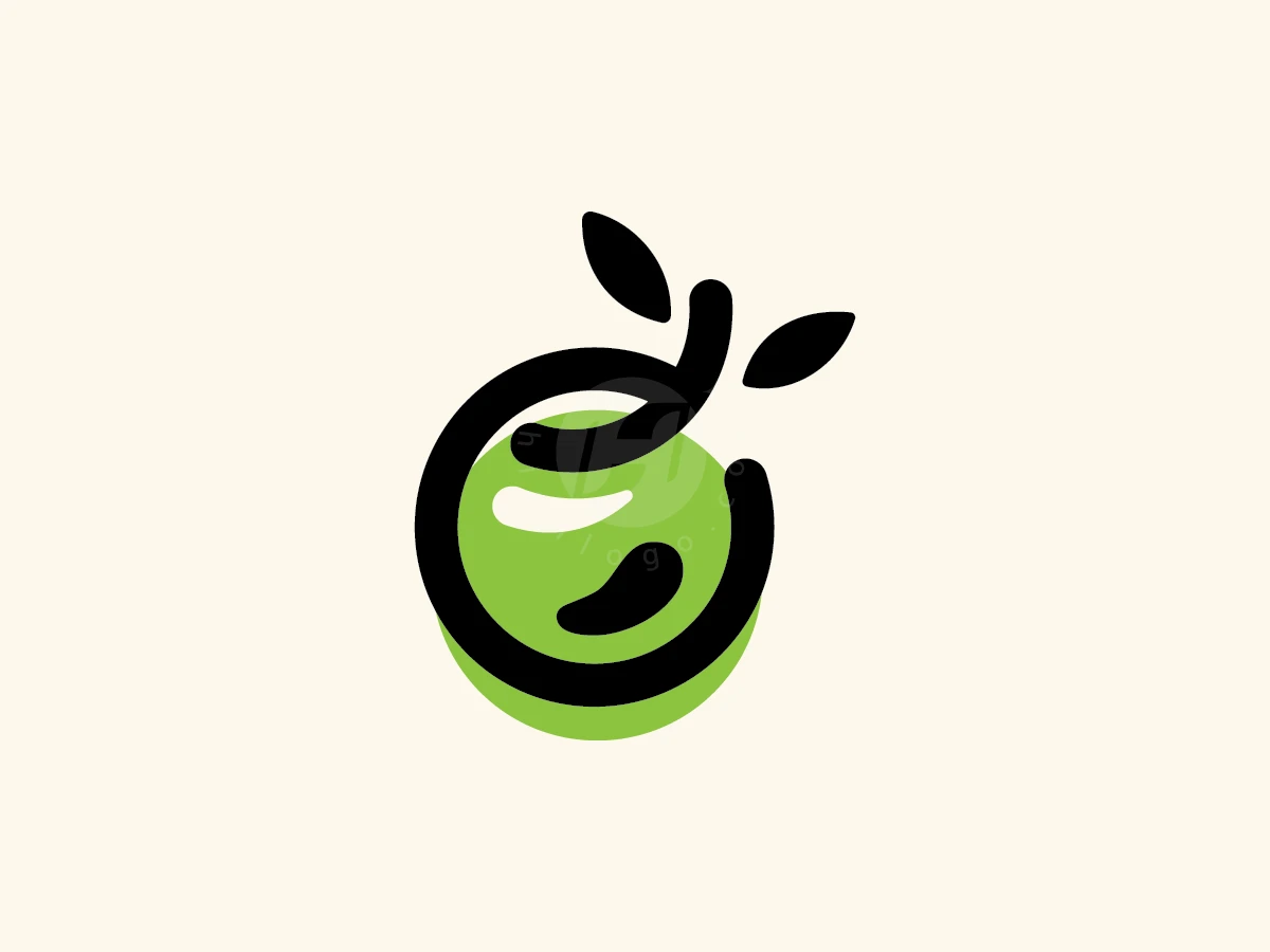 Fresh Green Apple Creative Logo - Food Logo design by ions for sale on Highlogo