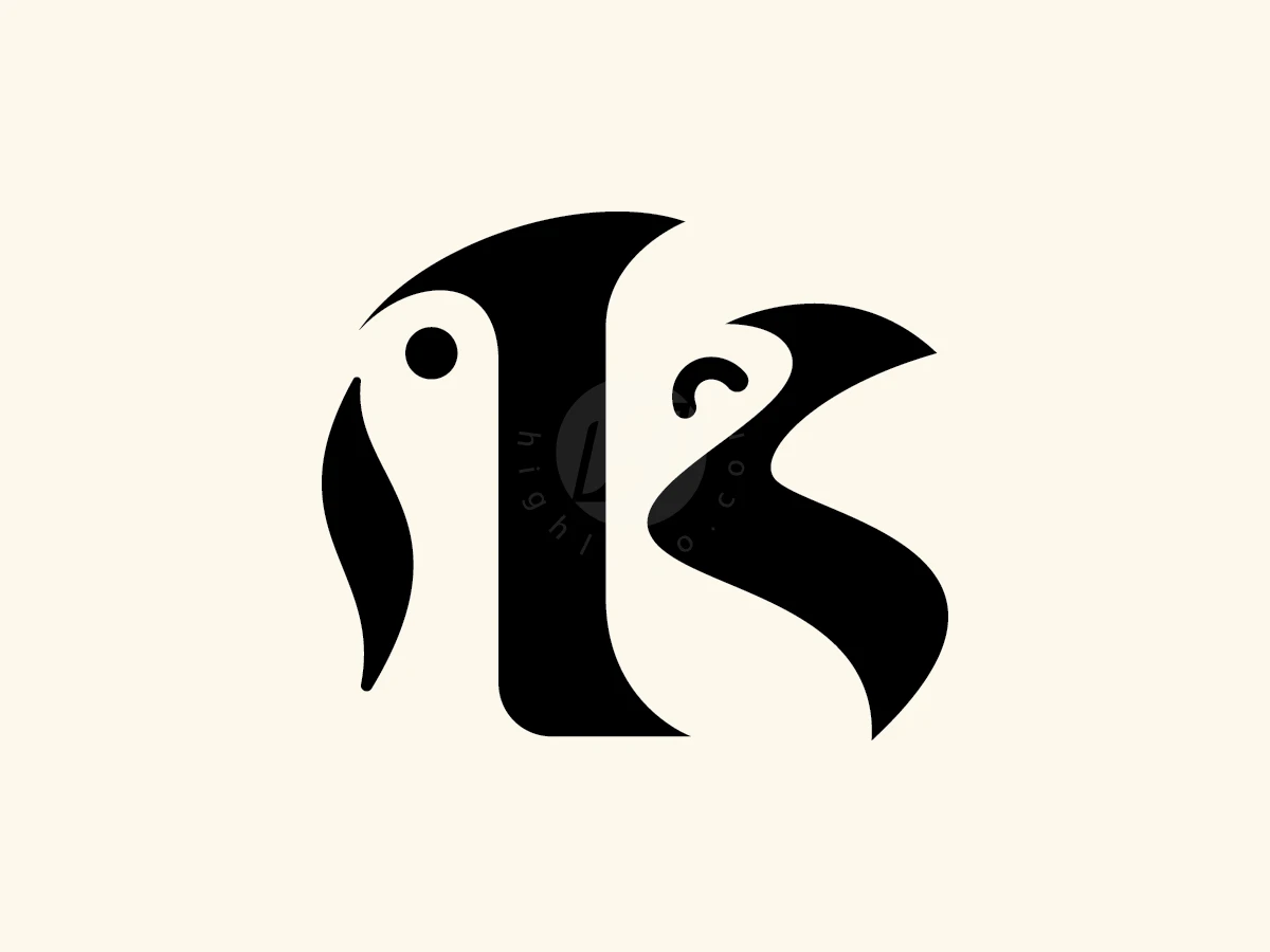 Letter K Penguin Creative Playful Logo - Logo Logo design by ions for sale on Highlogo