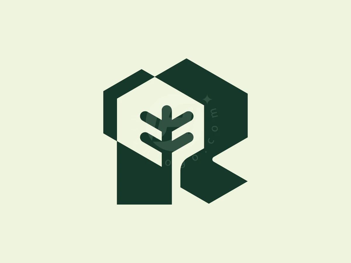 Letter R Tree Geometric Minimalist Logo - Logo Logo design by ions for sale on Highlogo