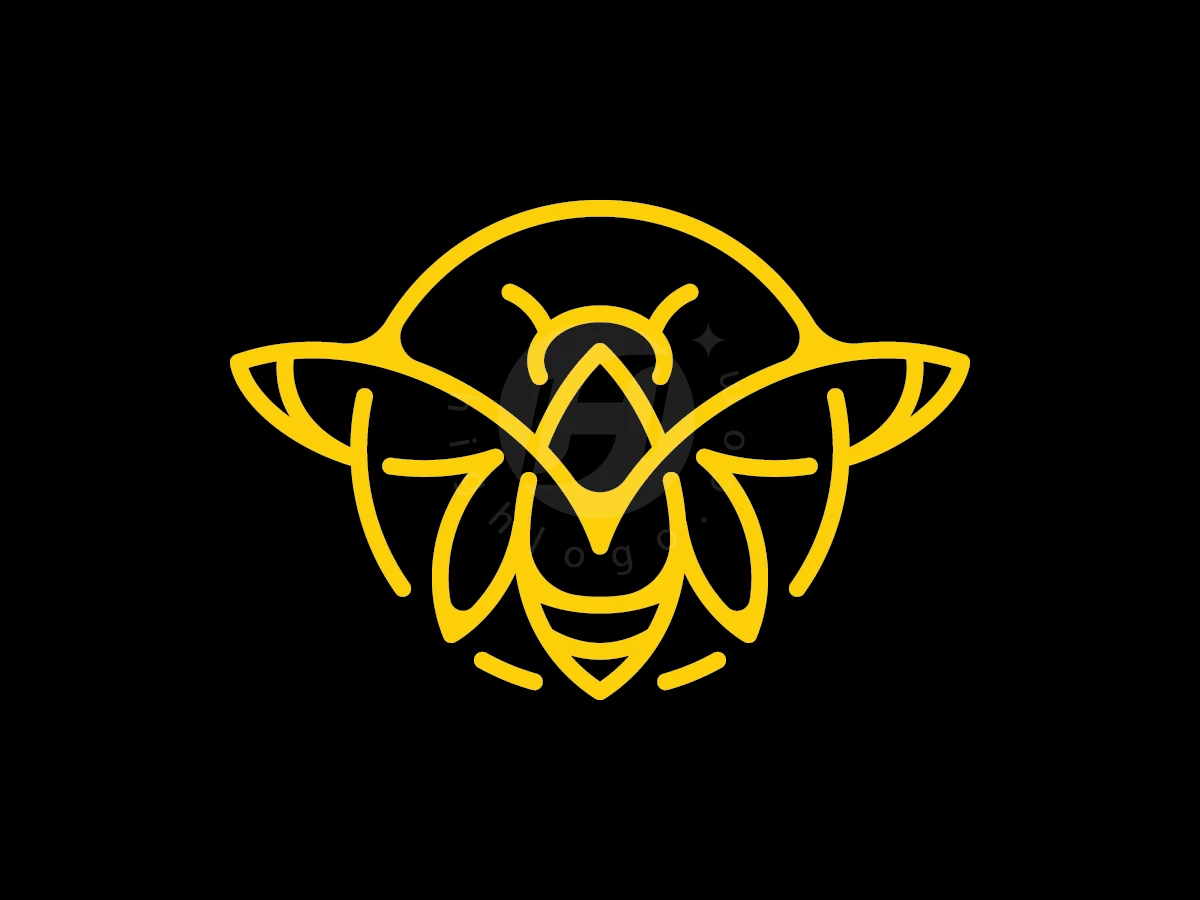 Bee Minimalist Monoline Luxury Logo - Animal Logo design by ions for sale on Highlogo