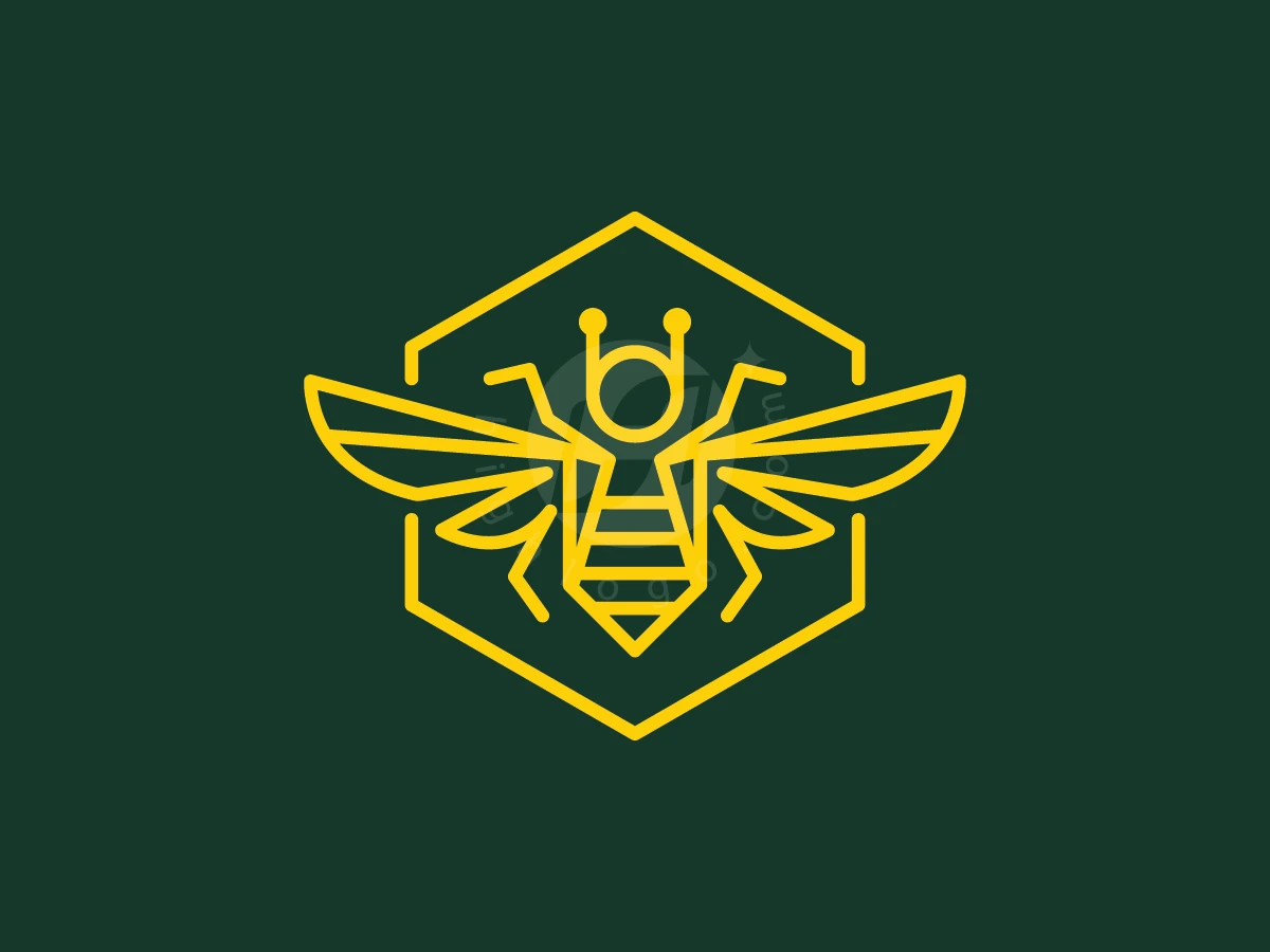 Golden Hexa Bee Geometric Logo - Animal Logo design by ions for sale on Highlogo