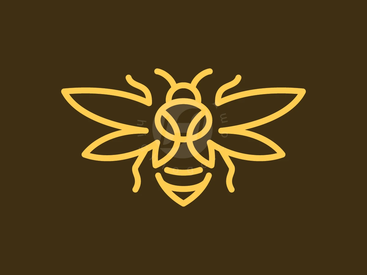 Bee Monoline Minimalist Unique Logo - Animal Logo design by ions for sale on Highlogo