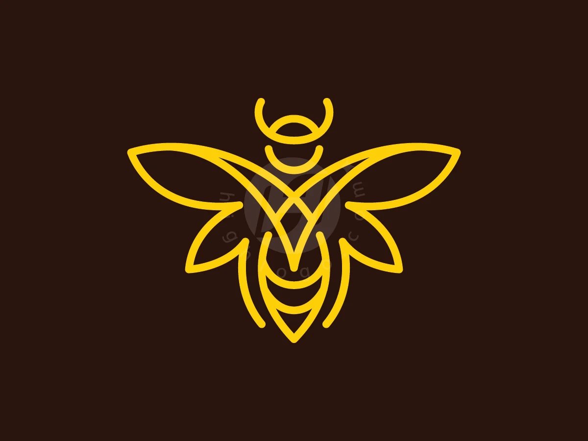 Royal Bee Gold Monoline Modern Logo - Animal Logo design by ions for sale on Highlogo