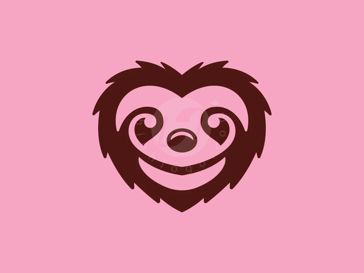 Face Sweet Sloth Slow Love Logo - Animal Logo design by ions for sale on Highlogo