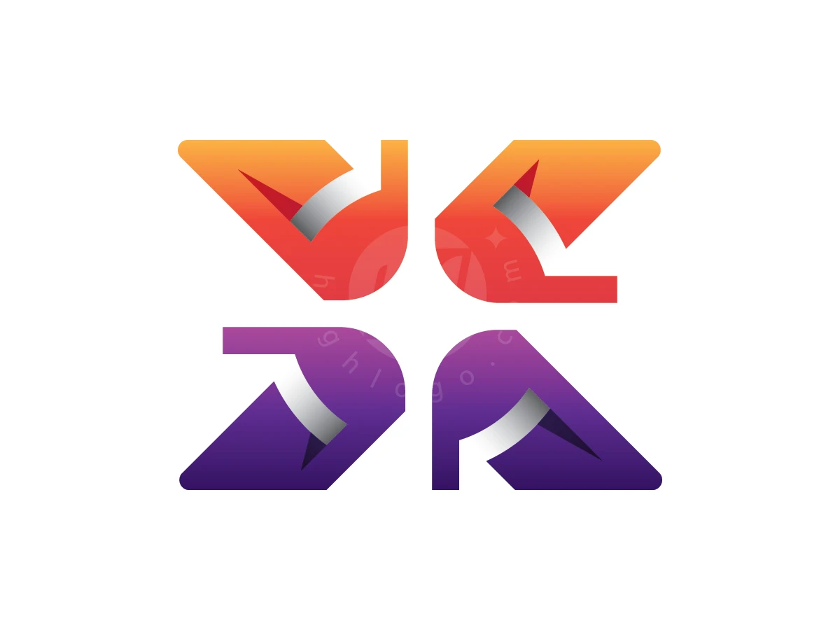 Gradients of orange and purple form a stylized letter X logo with silver ribbon folds and a white star.