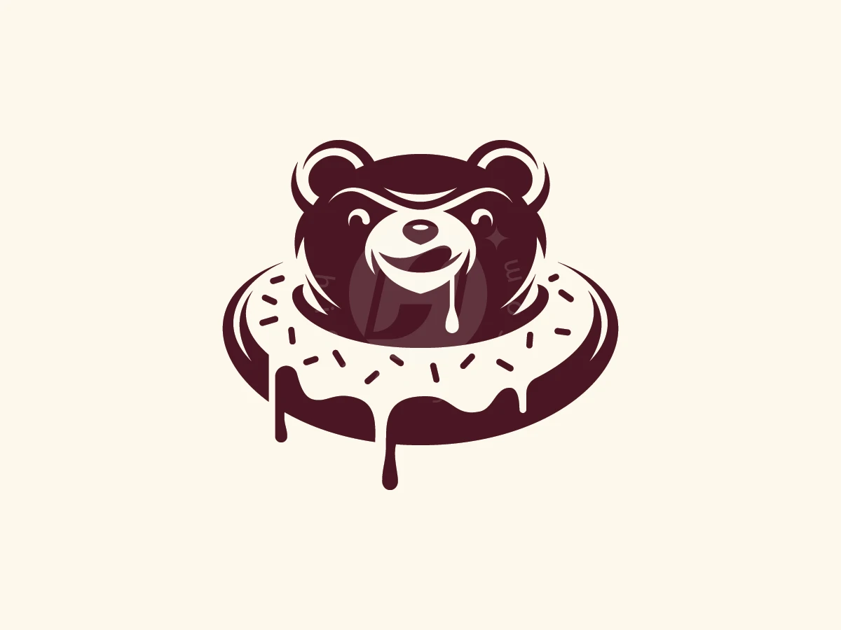 Bear Donuts Flat Modern Logo - Animal Logo design by ions for sale on Highlogo