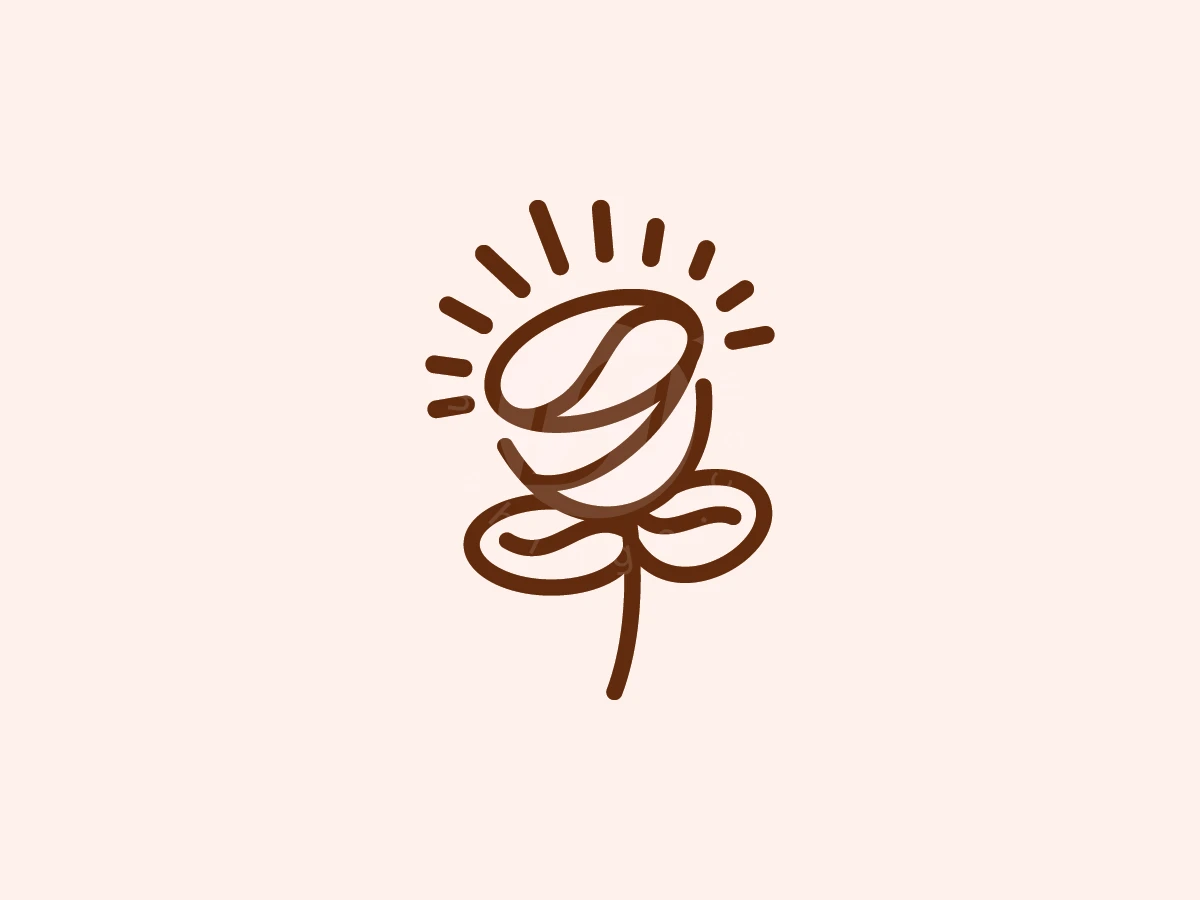 Rose Coffee Bean Minimalist Logo - Food Logo design by ions for sale on Highlogo