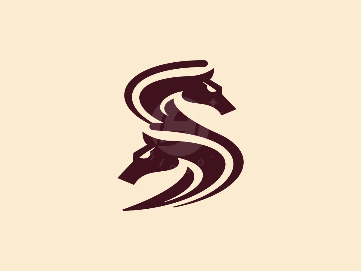 Modern Minimalist Letter S Horse Logo - Animal Logo design by ions for sale on Highlogo