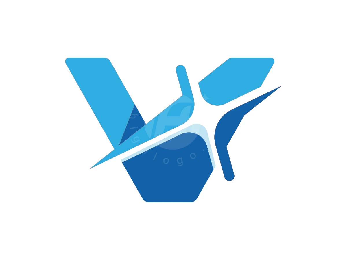 Letter V And Minimalist Flying Plane Star Logo - Travel Logo design by ions for sale on Highlogo