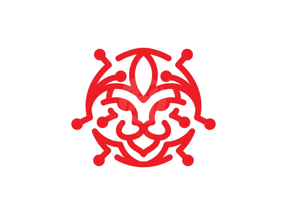 Minimalist Tech Lion Face Logo - Animal Logo design by ions for sale on Highlogo