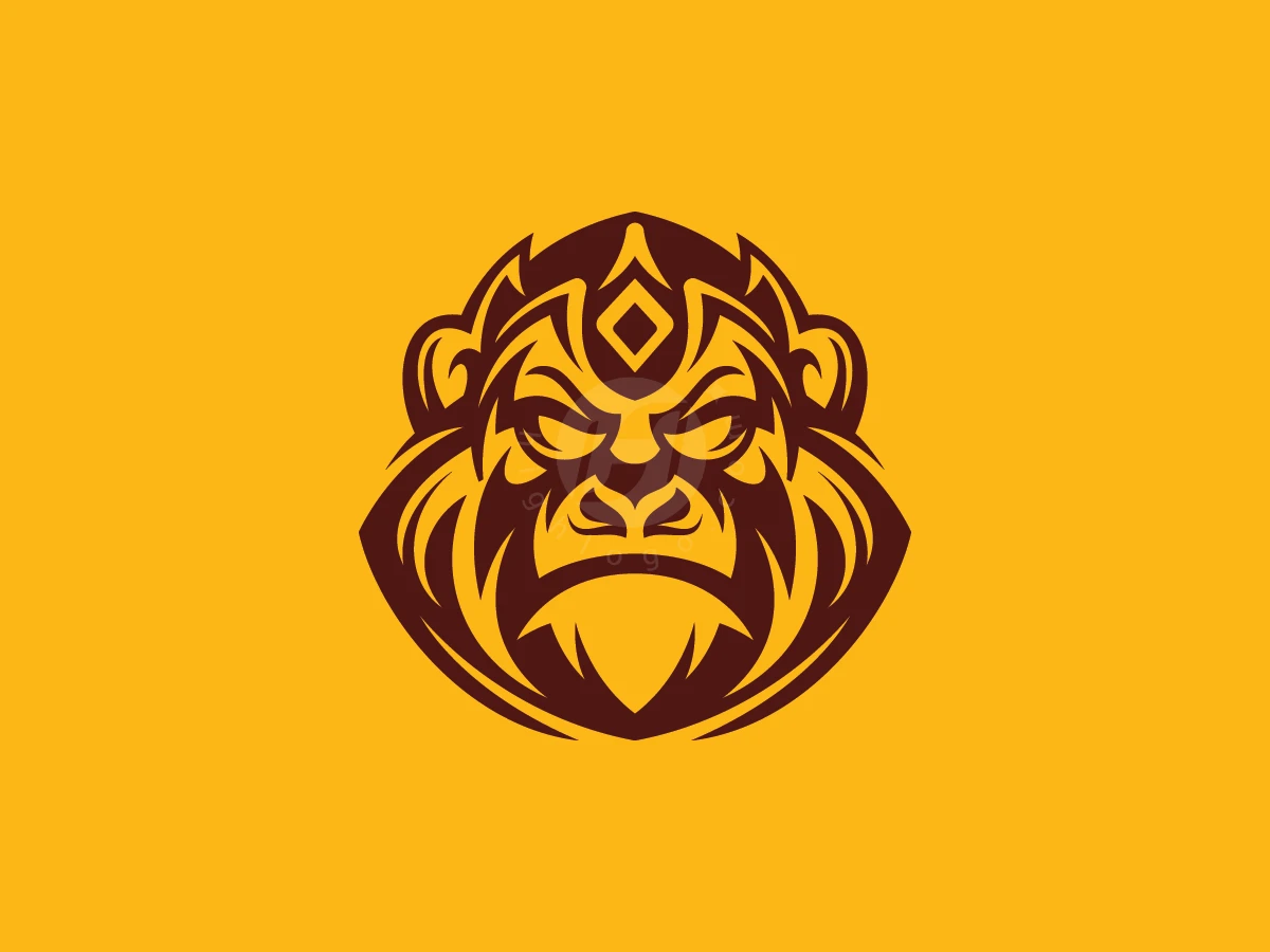 Powerful Spirit Gorilla Face Logo - Animal Logo design by ions for sale on Highlogo