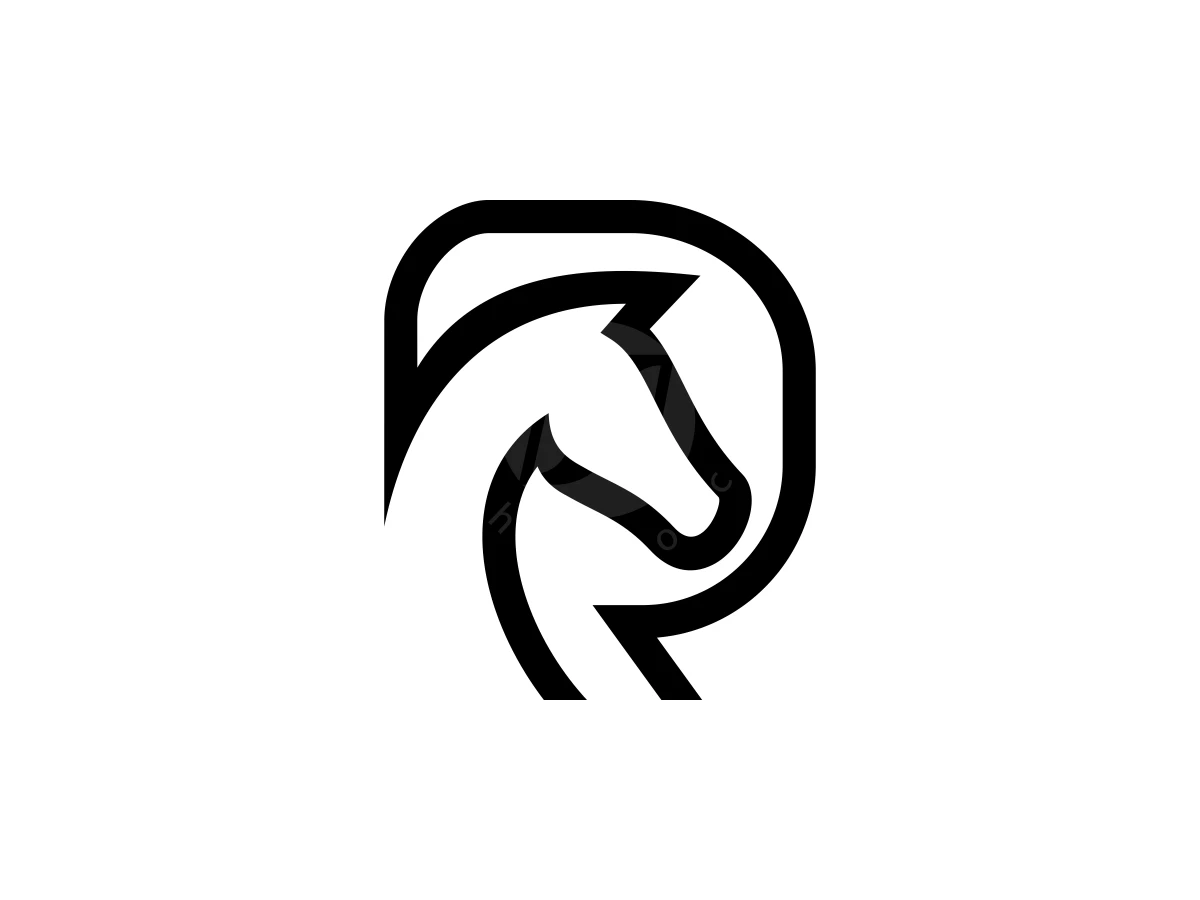 Horse Letter R Line Logo - Animal Logo design by Arsshudsgn for sale on Highlogo