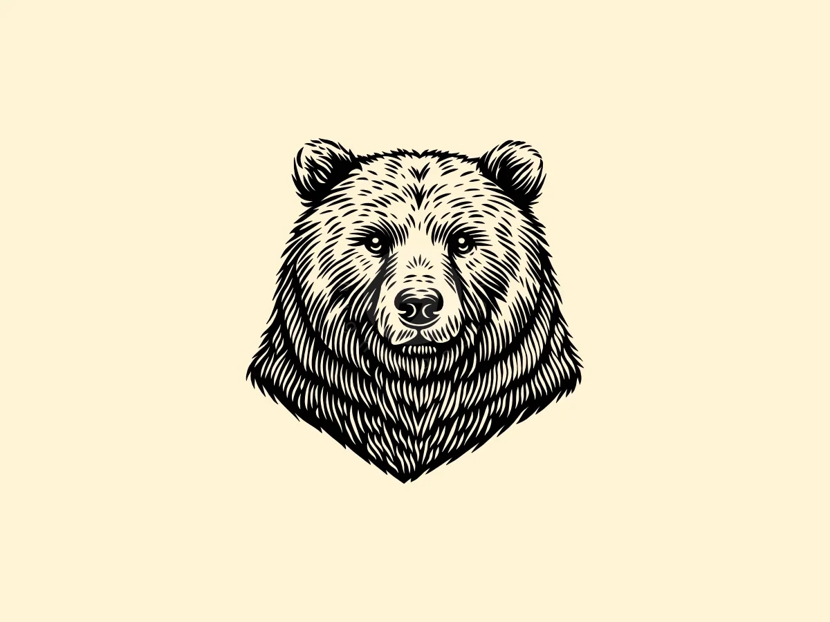 Beauty Bear Face Animal Logo - Animal Logo design by Sergey Lobzenko for sale on Highlogo