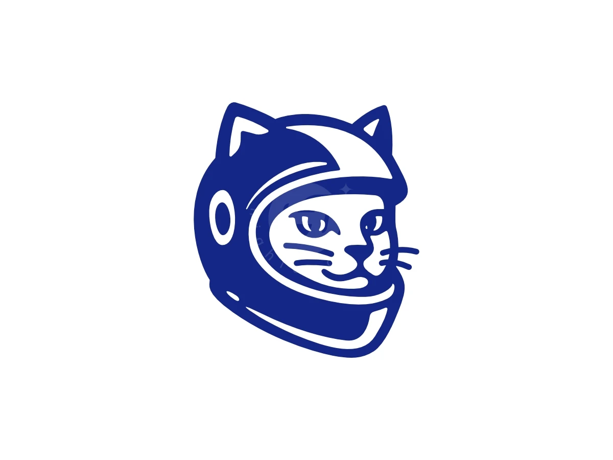 Cat Helmet Rider Cartoon Logo - preview 1