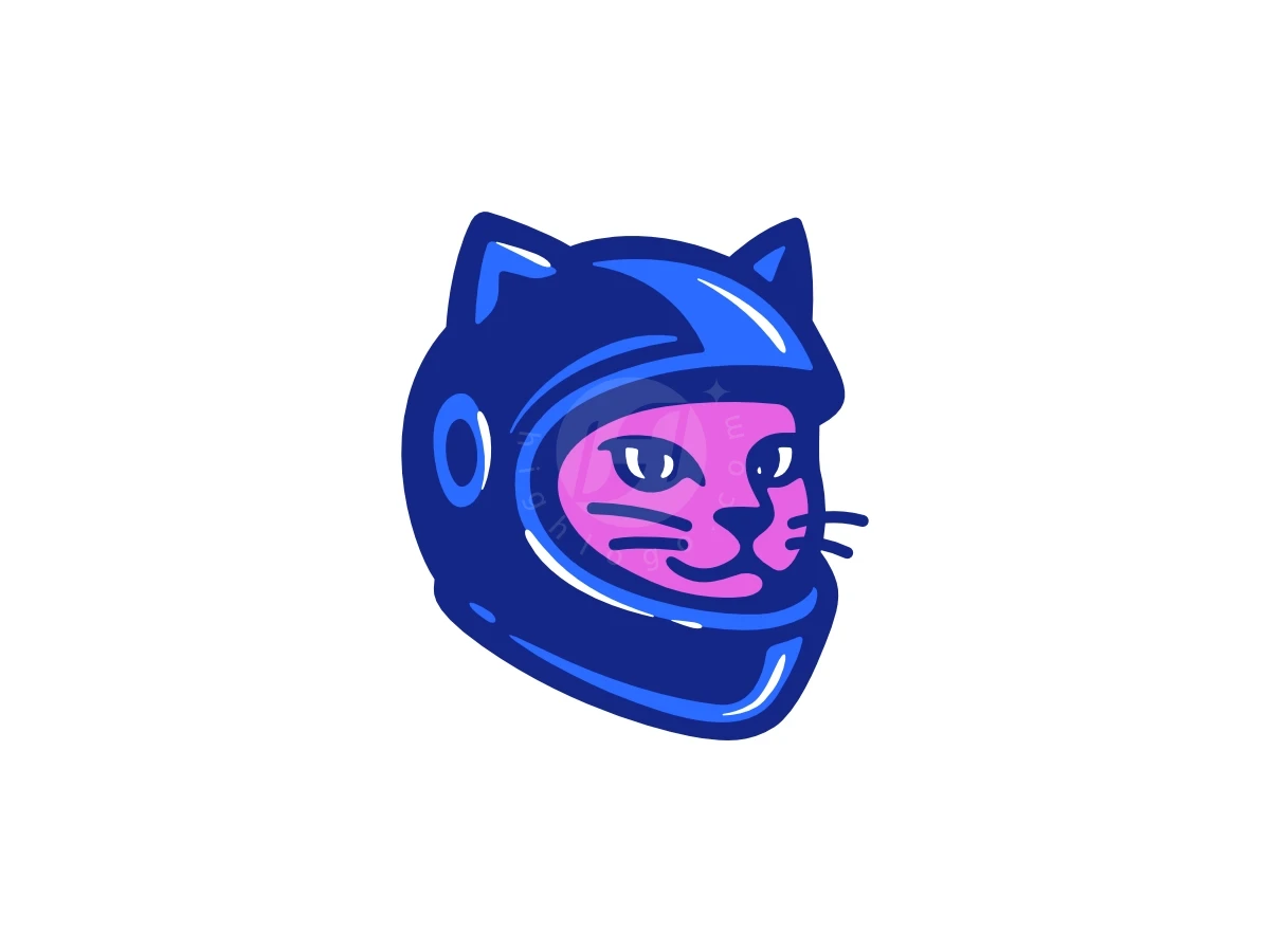 Cat Helmet Rider Cartoon Logo - Animal Logo design by Sergey Lobzenko for sale on Highlogo