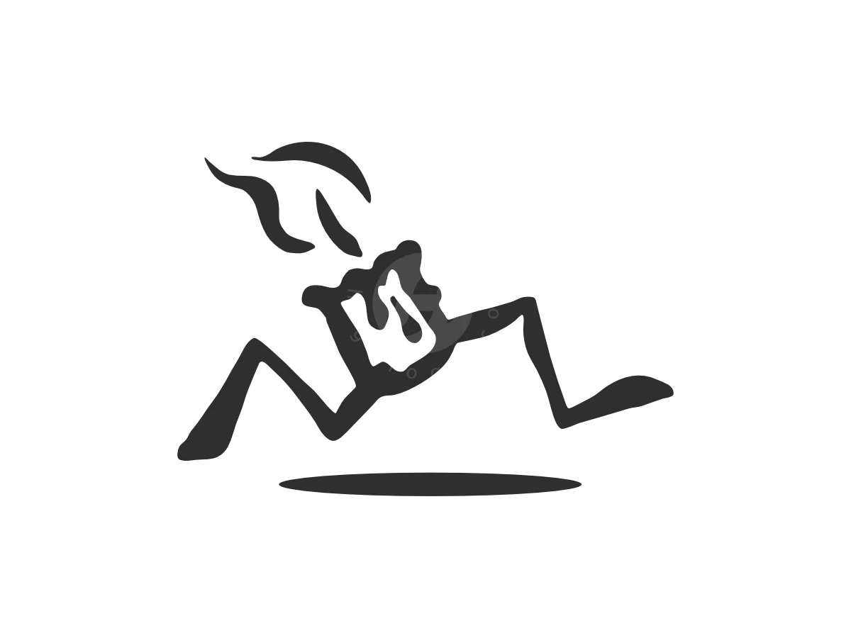 Running Candle Cartoon Funny Logo - General Logo design by Sergey Lobzenko for sale on Highlogo