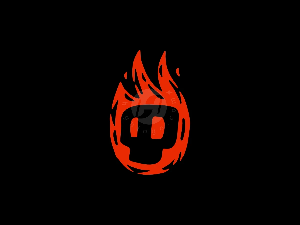 Fire Skull Cartoon Head Logo - General Logo design by Sergey Lobzenko for sale on Highlogo