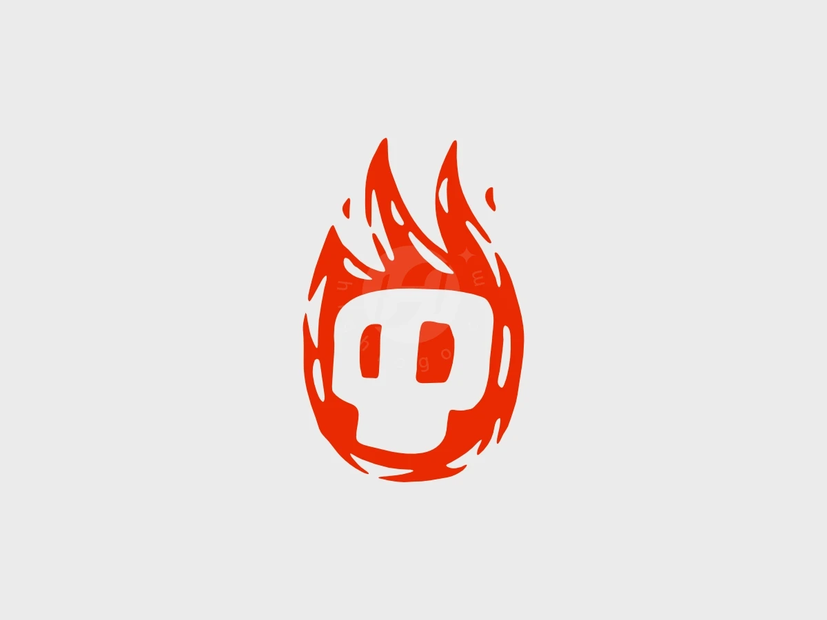 Fire Skull Cartoon Head Logo - preview 1