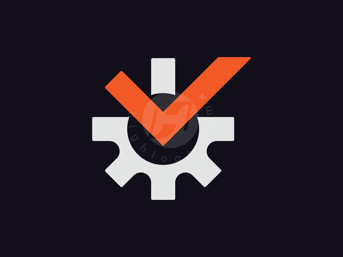 Industrial Gear Checkmark Logo - Travel Logo design by Avarez Studio for sale on Highlogo