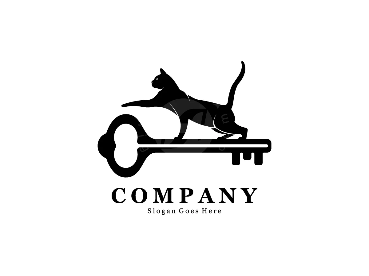 Cat With Key Logo - preview 1
