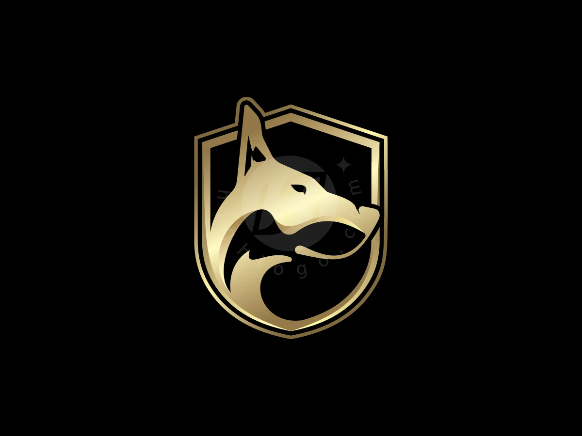 Golden Dog Shield Logo - Animal Logo design by Avarez Studio for sale on Highlogo