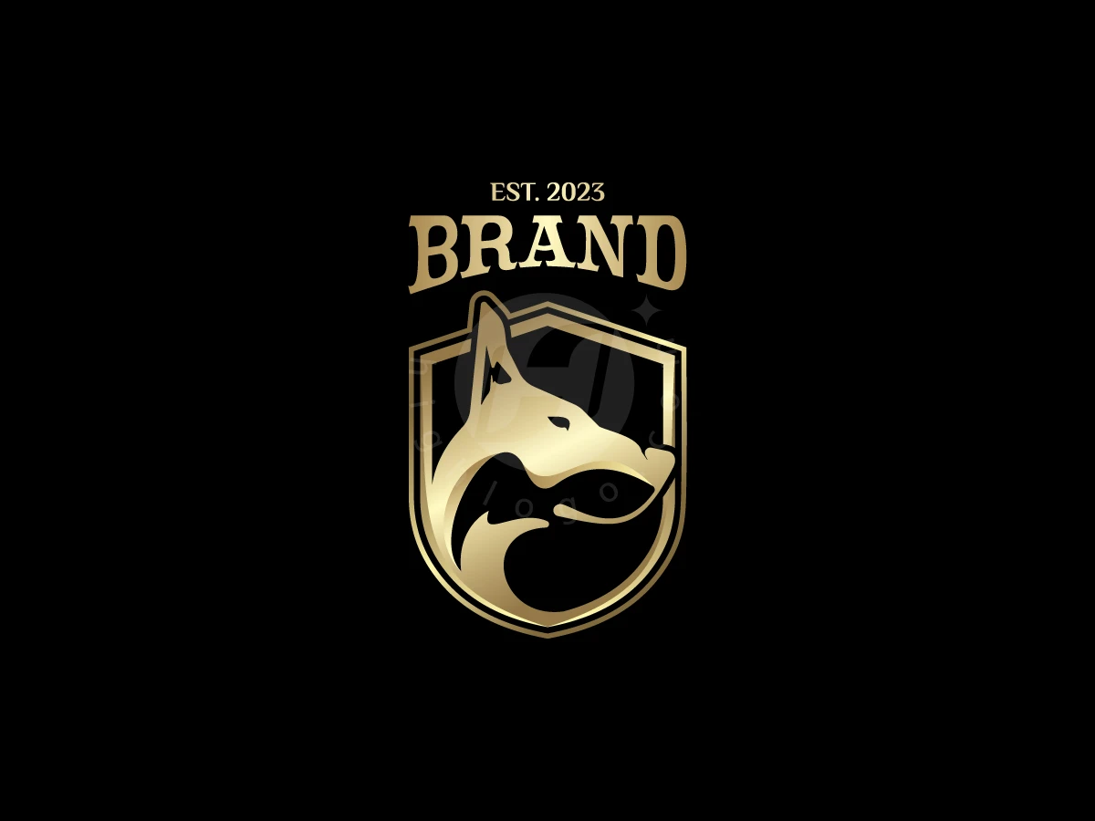 Golden Dog Shield Logo - preview 1