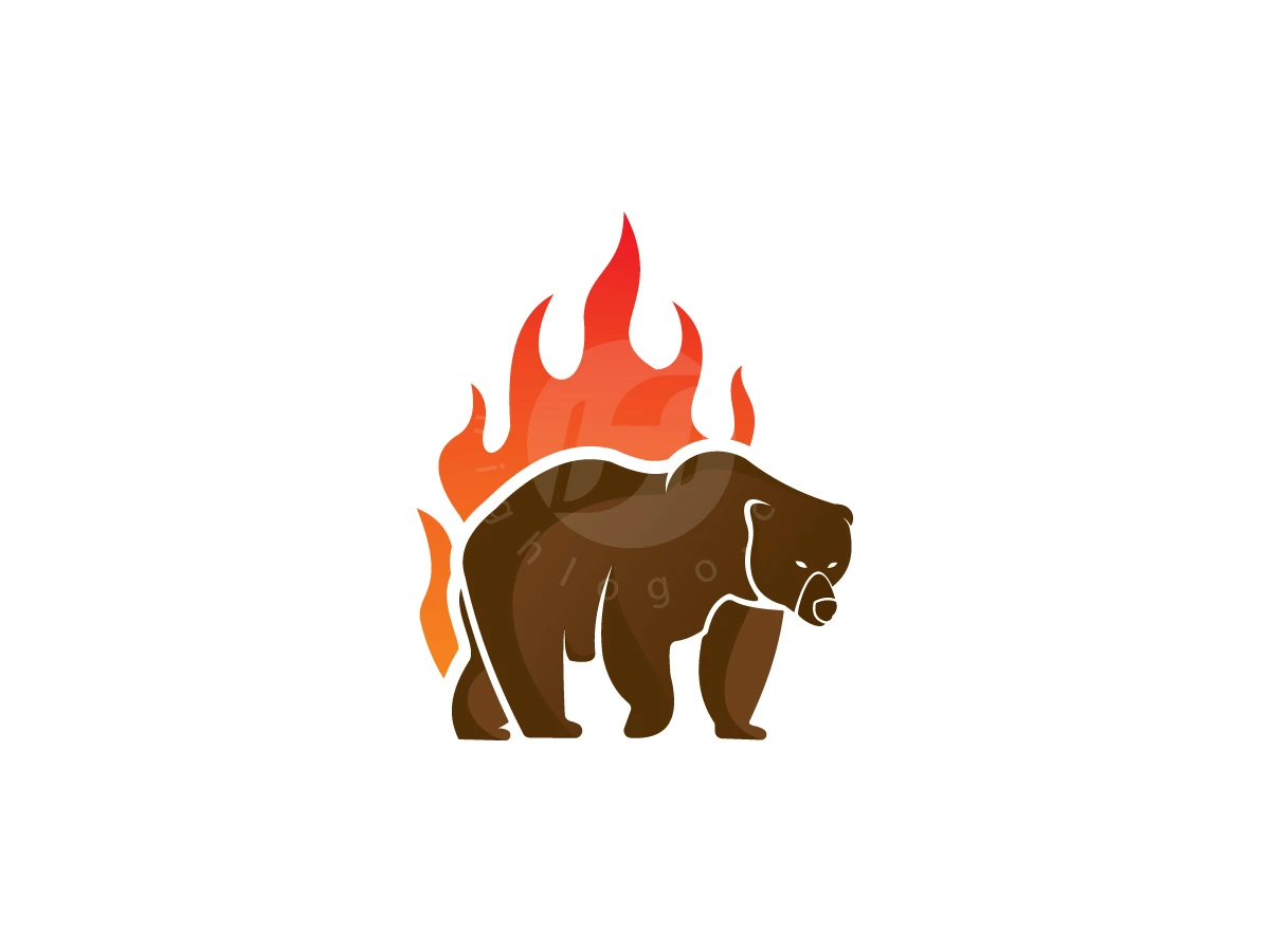 Grizzly Fire Logo - Animal Logo design by Avarez Studio for sale on Highlogo
