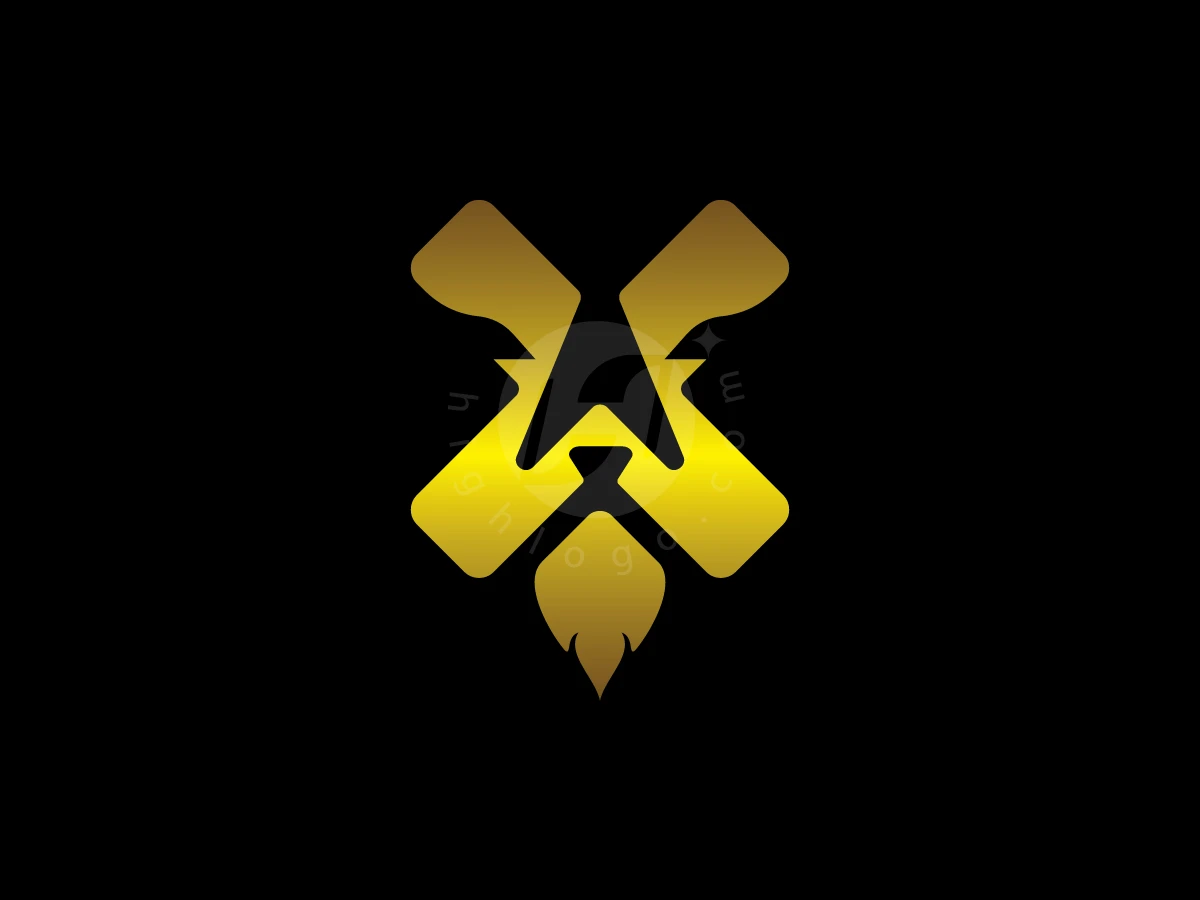 X Golden Lion Logo - Animal Logo design by Avarez Studio for sale on Highlogo