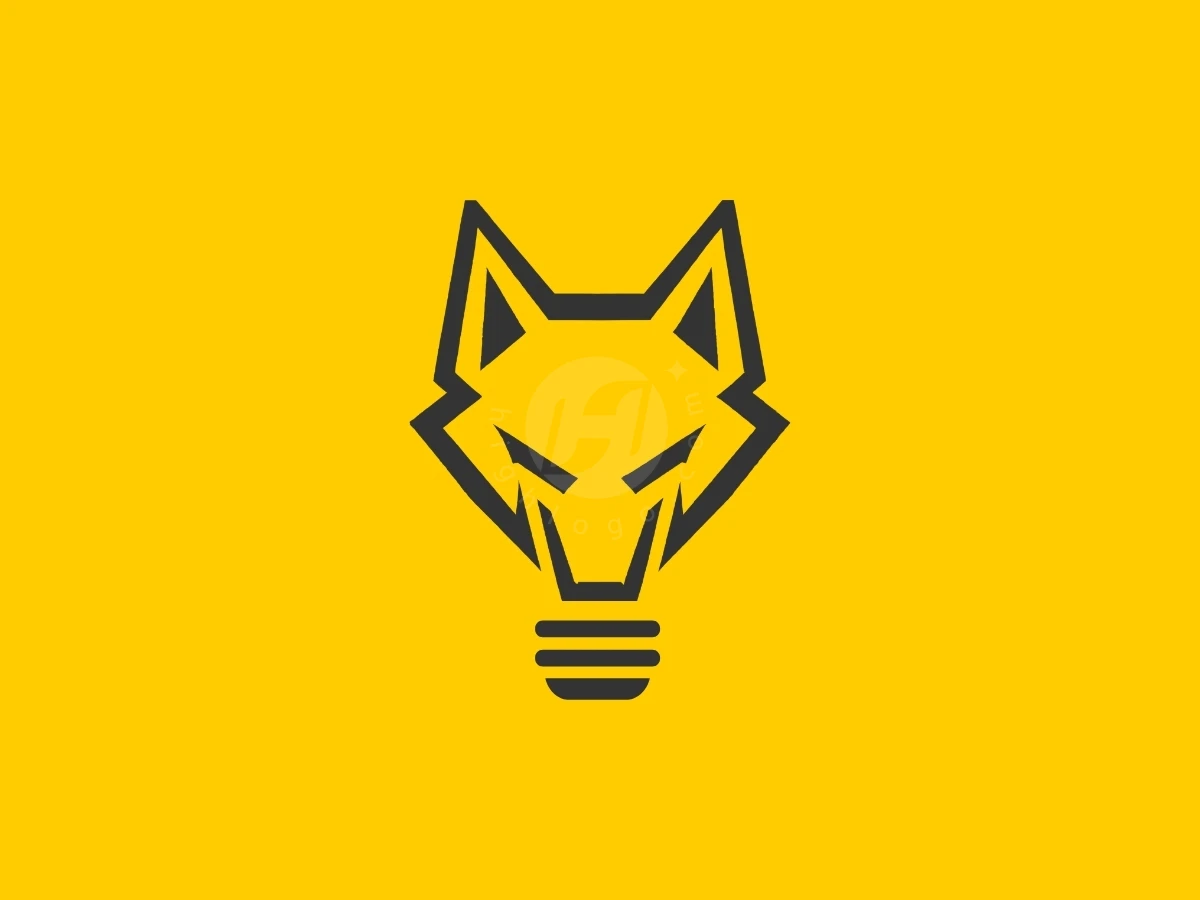 Creative Wolf Head Logo With Lightbulb - Technology Logo design by Foreva Studio for sale on Highlogo