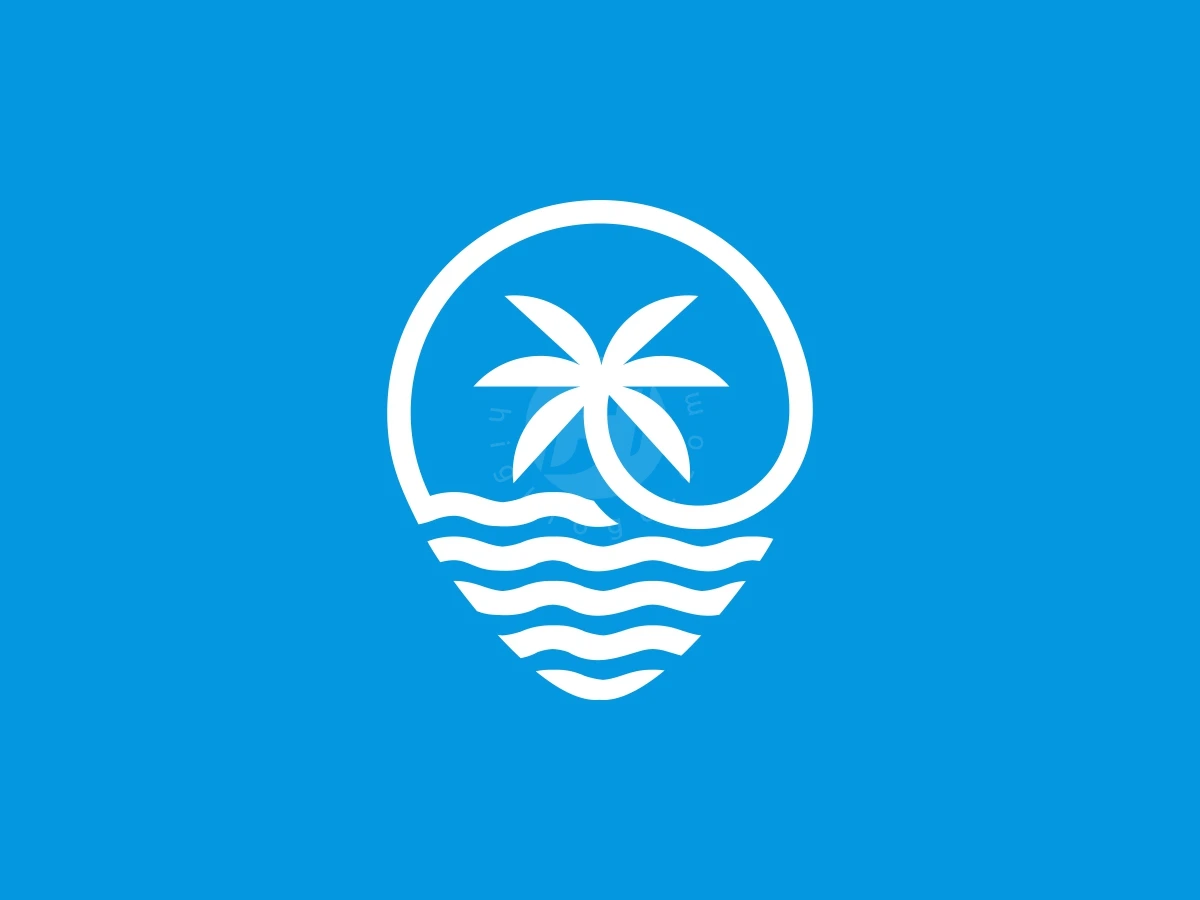 Pin Beach Or Palm Location Logo - preview 1
