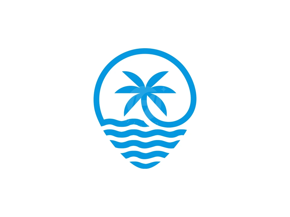 Pin Beach Or Palm Location Logo - General Logo design by FirstDesign for sale on Highlogo