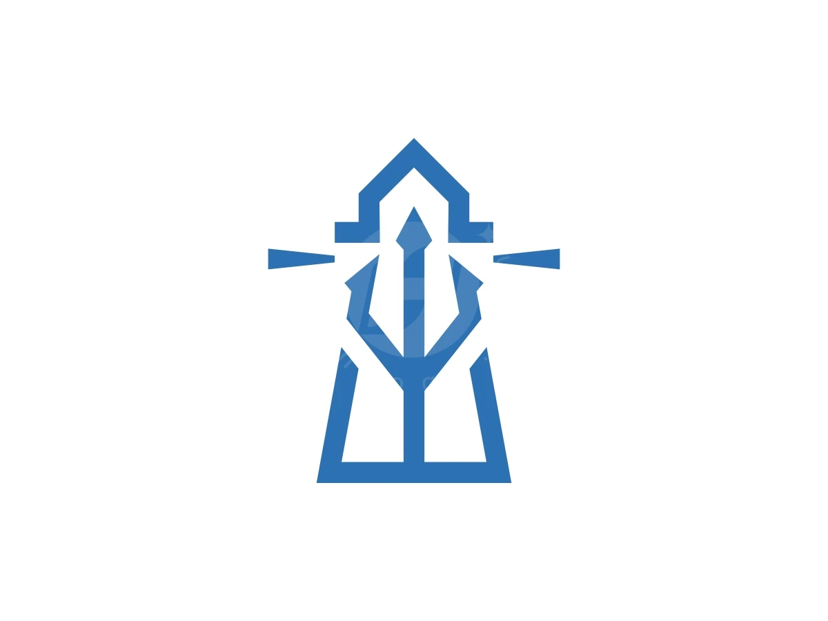 Trident Lighthouse Simple Logo - preview 1