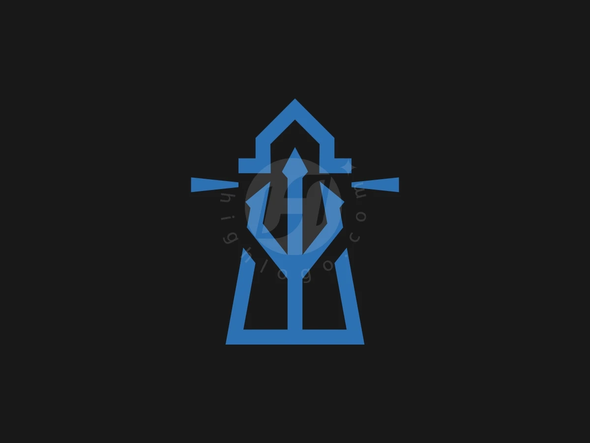 Trident Lighthouse Simple Logo - Travel Logo design by FirstDesign for sale on Highlogo