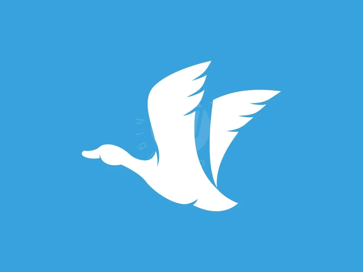 Simple Flying Duck Or Goose Logo - Animal Logo design by FirstDesign for sale on Highlogo