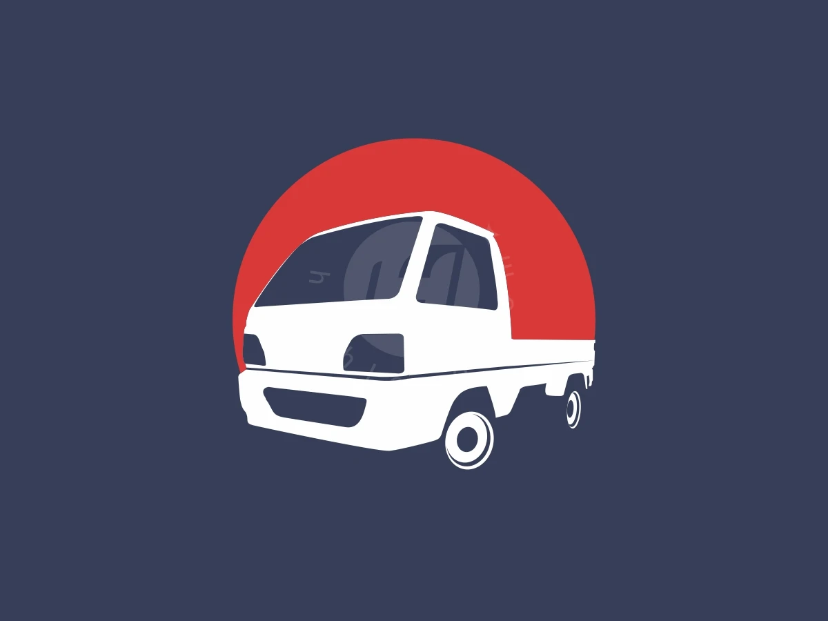 Simple Japanese Kei Truck Logo - preview 1