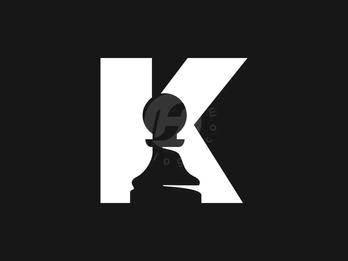 Letter K Pawn Chess Or Chess Logo - preview 1