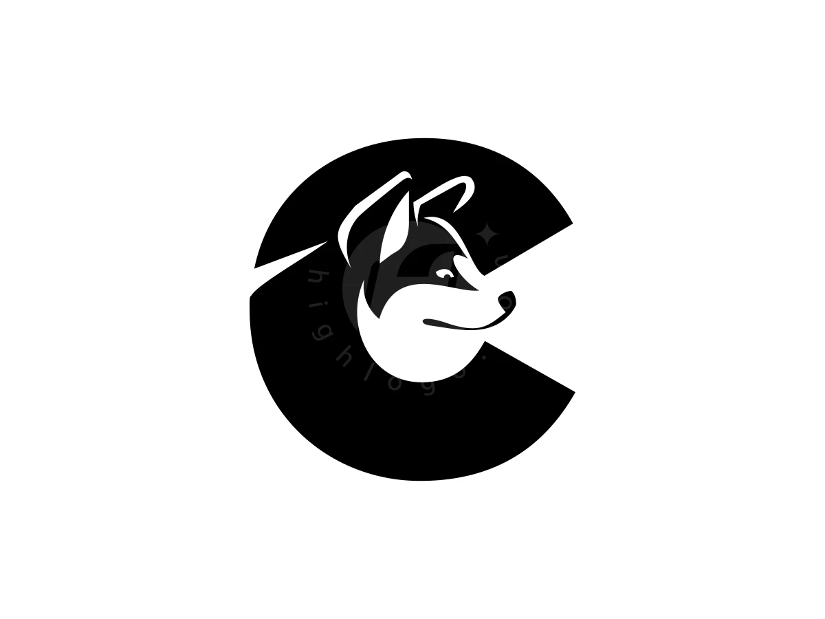 Letter C Akita Dog Simple Logo - Animal Logo design by FirstDesign for sale on Highlogo