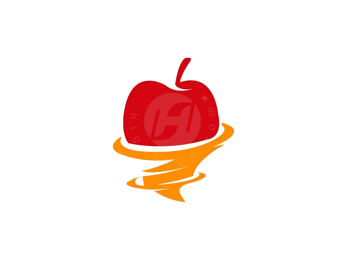 Apple Hurricane Simple Combination Logo - Food Logo design by FirstDesign for sale on Highlogo