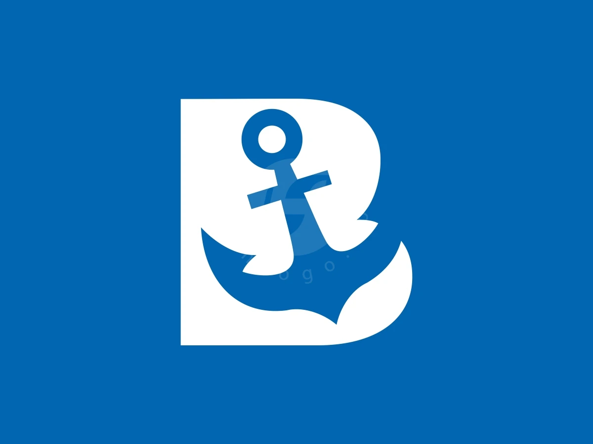 Letter B Simple Anchor Logo - preview 1