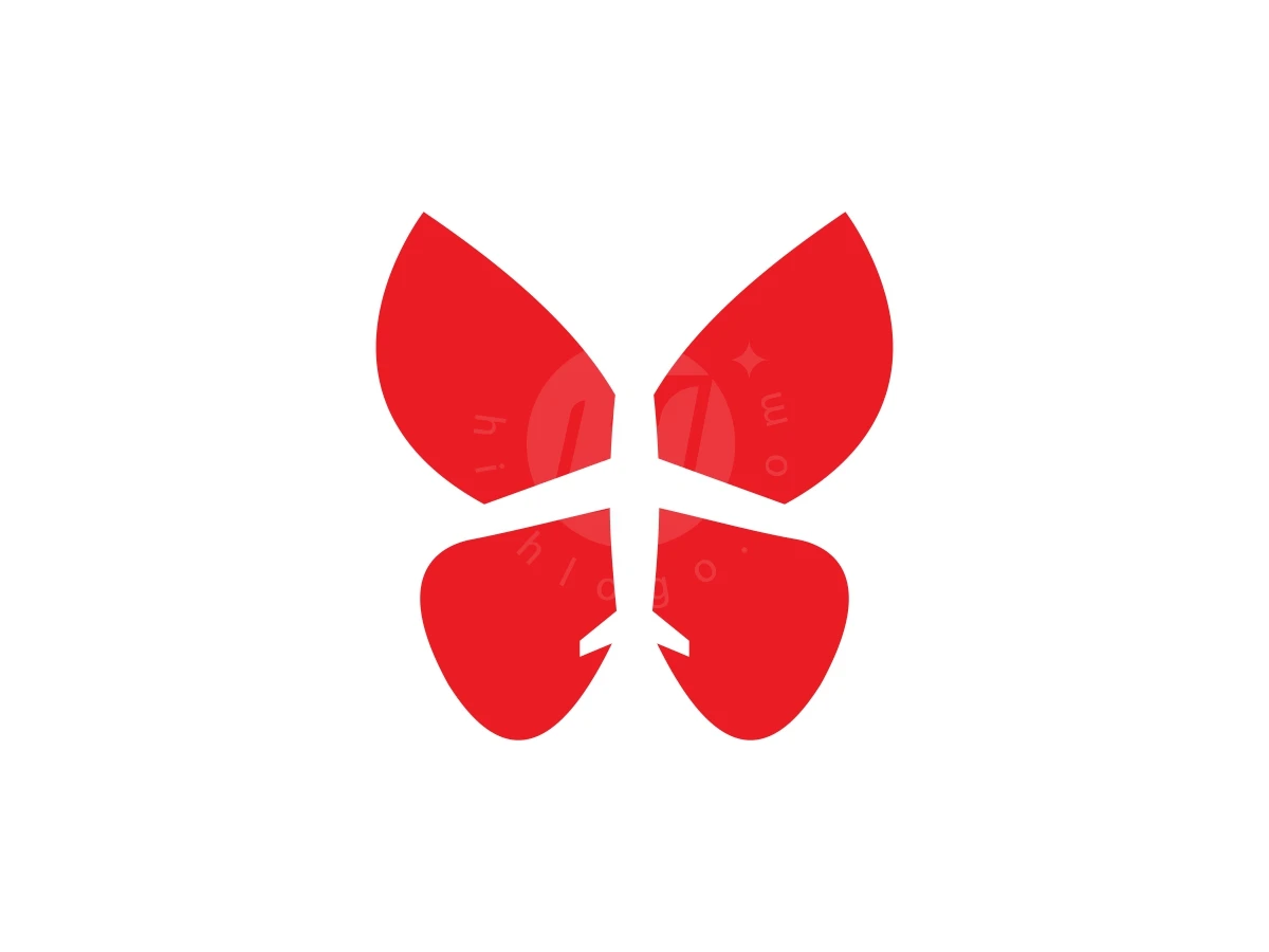 Butterfly Plane Or Airplane Butterfly Logo - Negative space Logo design by FirstDesign for sale on Highlogo