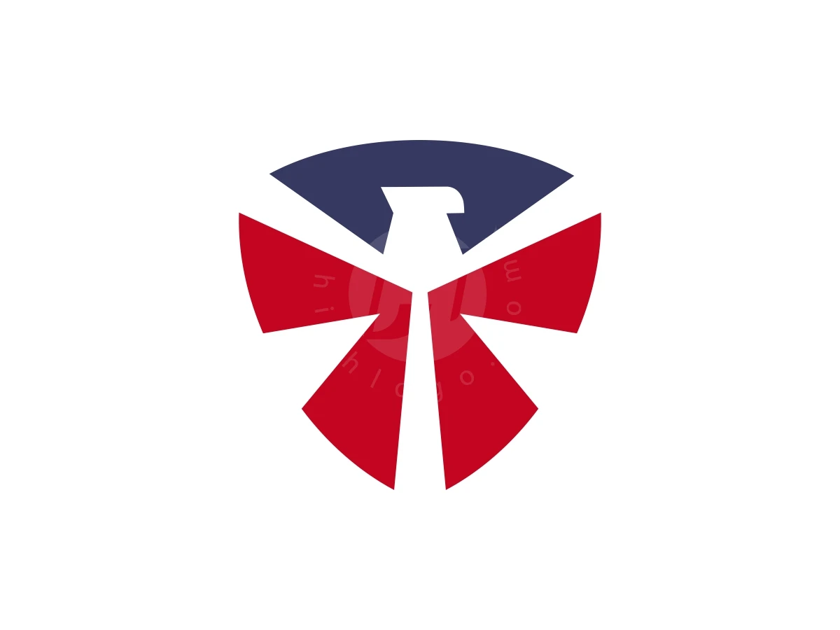Segments of dark blue and red form the American Shield Or Eagle Security logo, revealing a white eagle profile.
