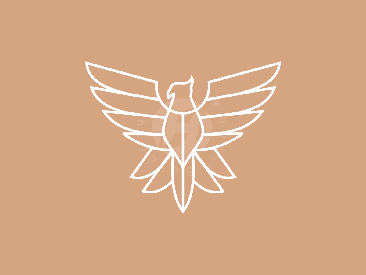 Line Art Golden Eagle Logo - Animal Logo design by FirstDesign for sale on Highlogo