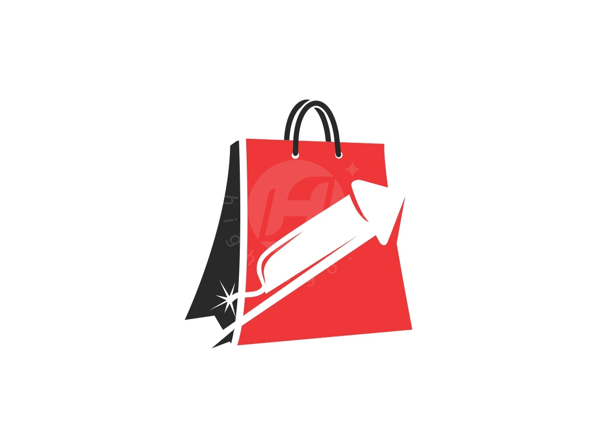 Firework Shop Bag Combination Logo - Negative space Logo design by FirstDesign for sale on Highlogo