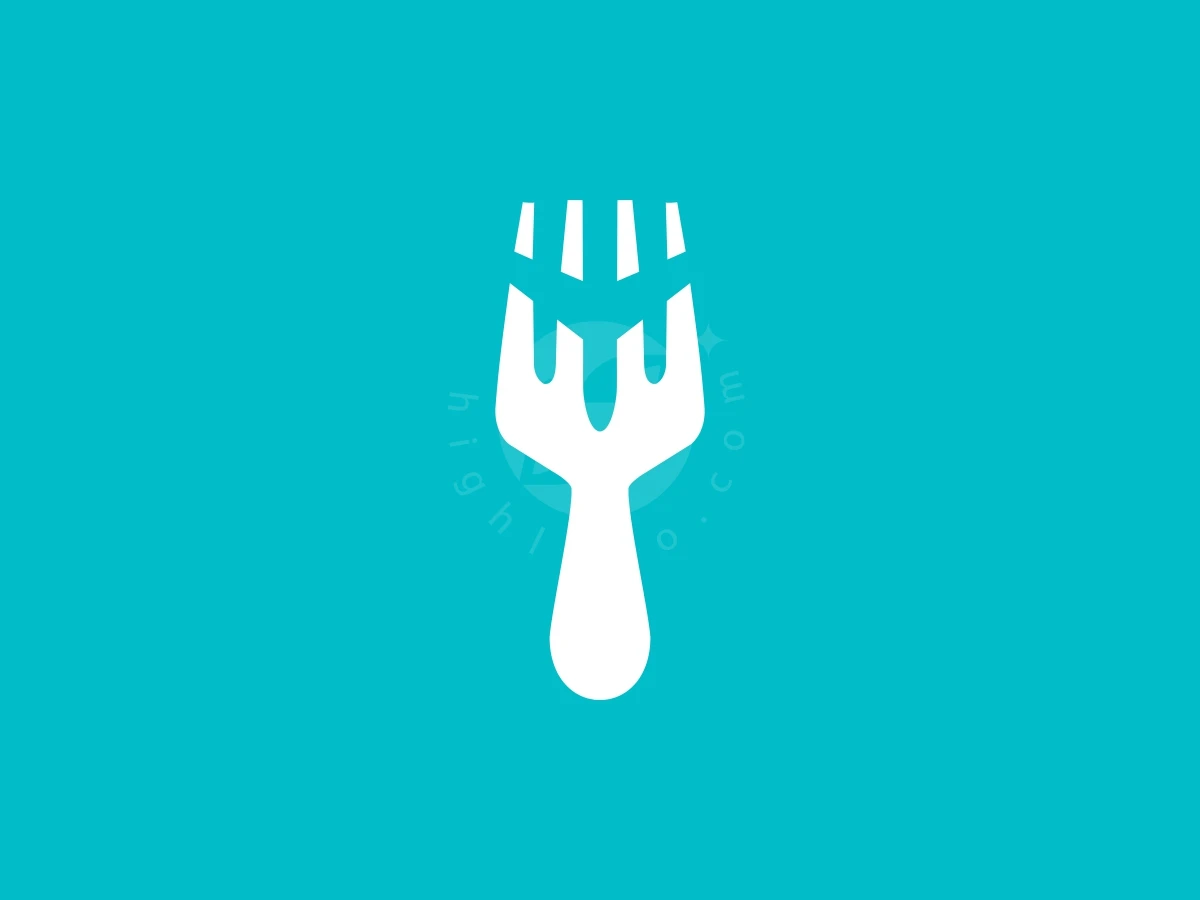 Fork Plane Or Food Airplane Logo - preview 1