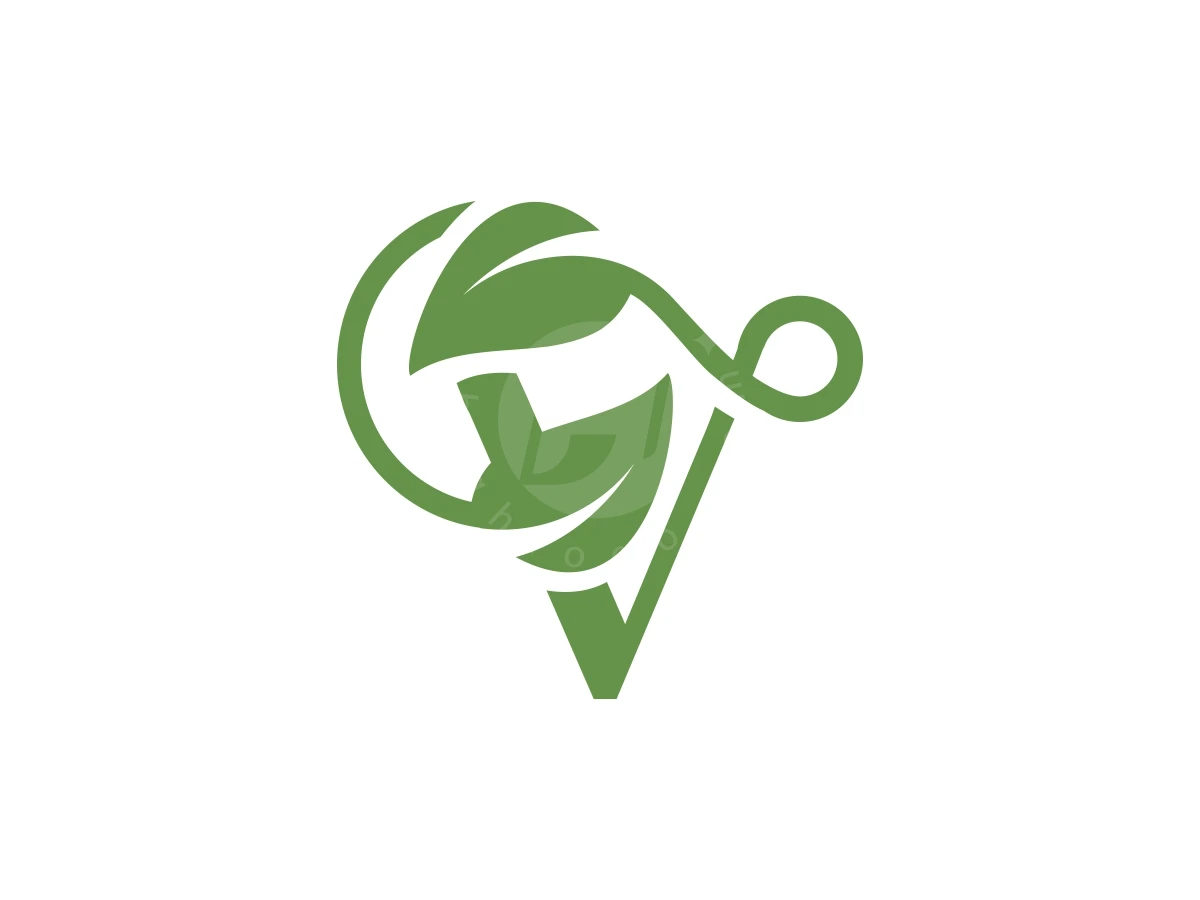 Letter V Leaf Green Logo - Logo Logo design by FirstDesign for sale on Highlogo