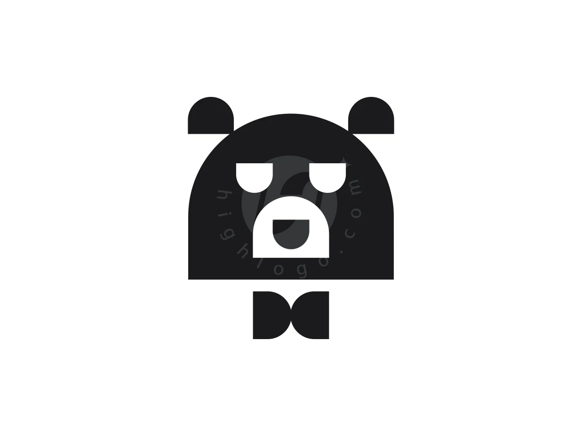 Simple Geometric Bear Face Logo - Animal Logo design by FirstDesign for sale on Highlogo