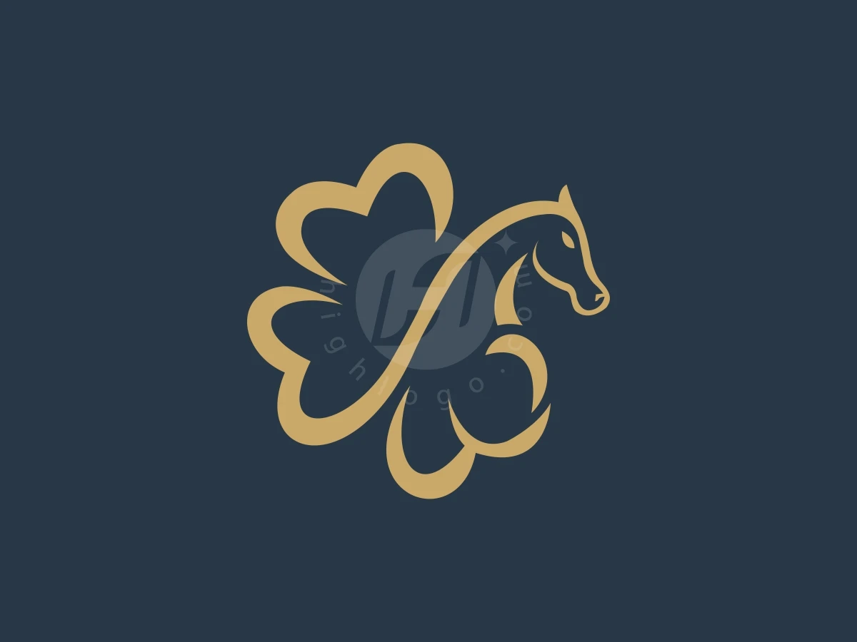 Clover Leaf Horse Equestrian Logo - Animal Logo design by FirstDesign for sale on Highlogo